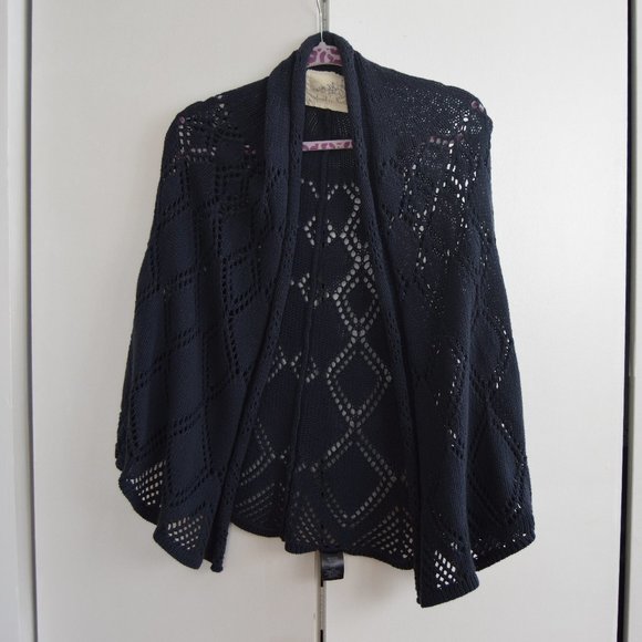 Anthropologie Angel of the North Navy Poncho - Picture 1 of 3